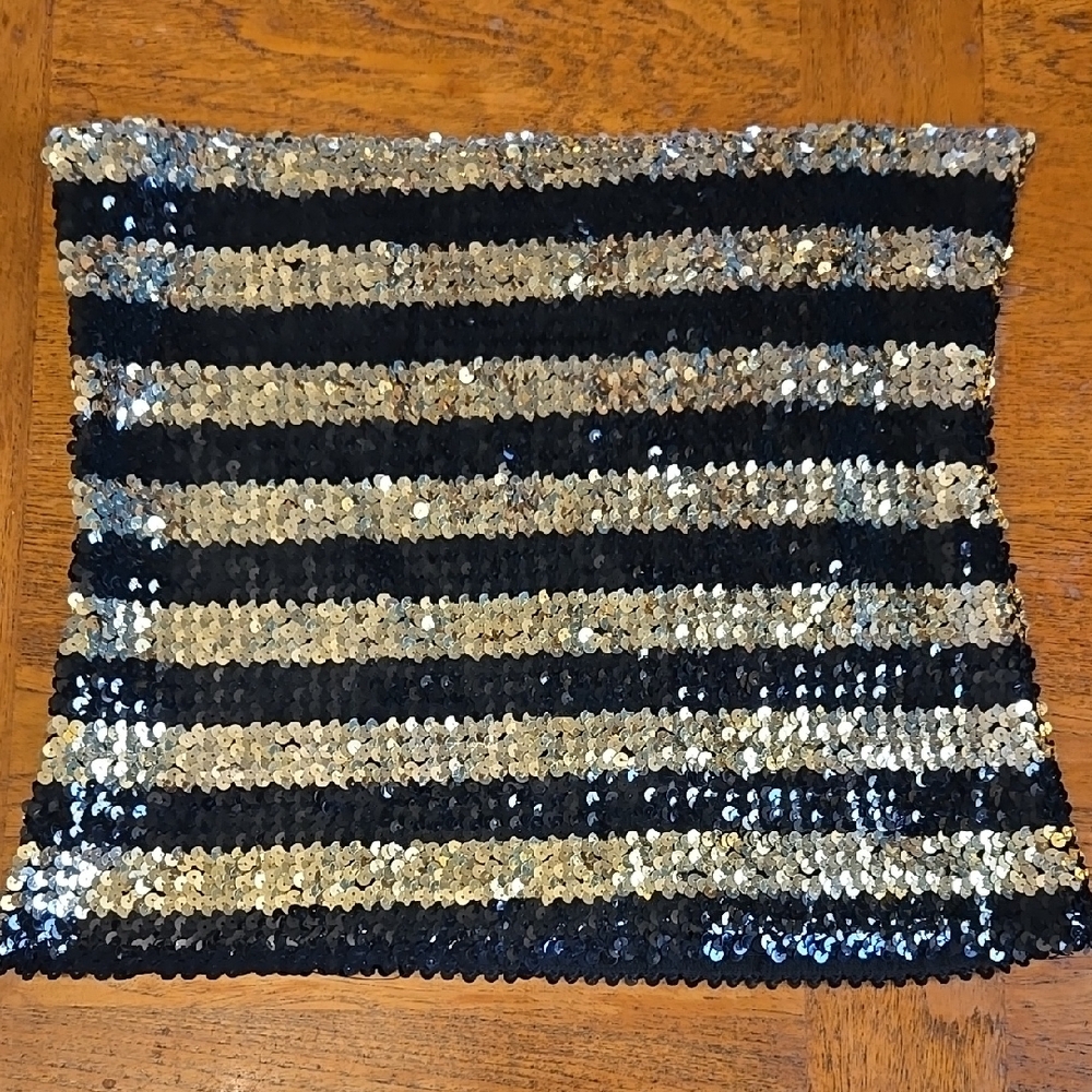 Striped Sequin Tube Top